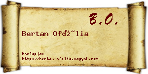 Bertan Ofélia névjegykártya
